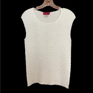 Women’s Sz XL Carina White Stretch Textured Sleeveless Top